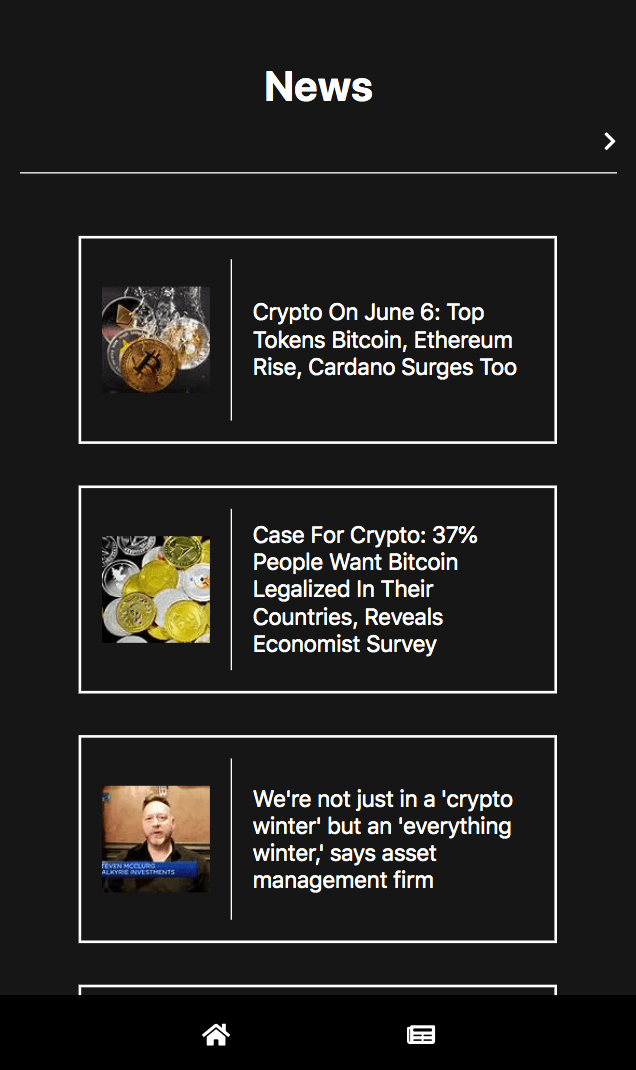 crypto tracker news page for mobile