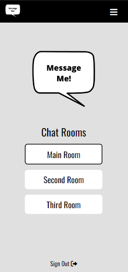 message me menu page for mobile